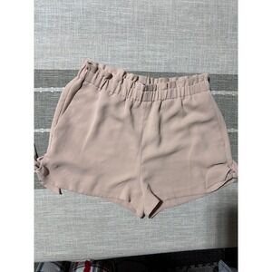 Express womens High Waisted Elastic Waist Flowy Shorts Dusty Rose Pink  Small